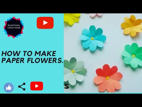 How to make flowers with paper easy | DIY - shantanu creations.