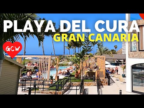 PLAYA DEL CURA Gran Canaria Walking Tour 🔴 Beach to Shopping Center