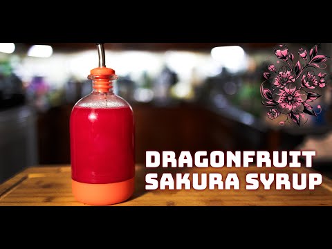 Easy Cherry Blossom & Dragon fruit Simple Syrup