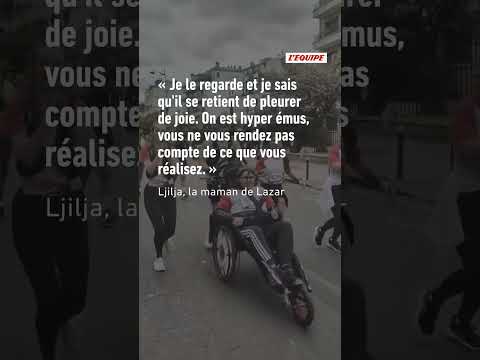 💪Atteint d'une malformation d'un pied, Lazar Ruzic a parcouru le Marathon de Paris dans une joëlette