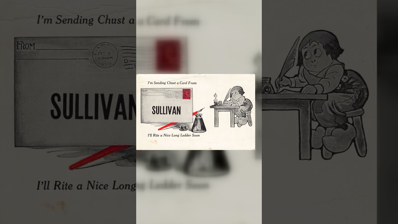 Sullivan Postcard, Divided Back, Cartoon Scene, 1910 Postmark Video