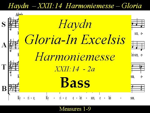 Haydn, Harmoniemesse, Hob. XXII:14,  2a.Gloria-In Excelsis Deo - Bass