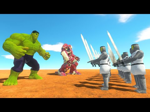 100 Teutonic Knight Vs Superhero and Villains | Animal Revolt Battle Simulator