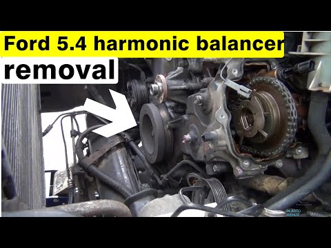 how to remove crank shaft pulley harmonc balancer on Ford 5.4 harmonic balancer removal