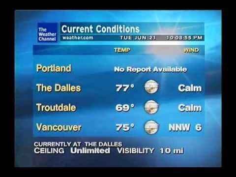 TWC WeatherSTAR XL- The Dalles, OR- June 21, 2011- 10:08PM PDT