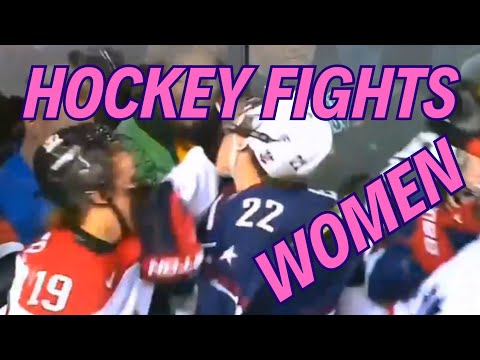 Must see WOMEN Hockey Fights Compilation