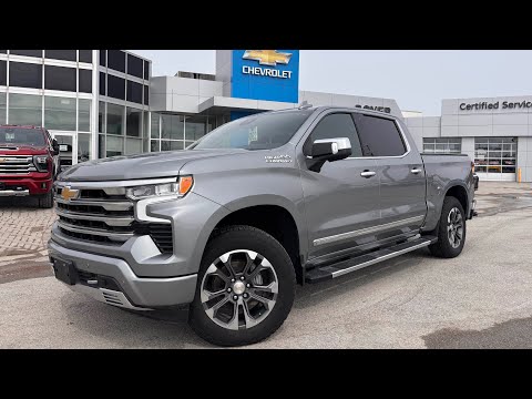 2026 Chevrolet Silverado 1500 Crew Cab Short Box 4-Wheel Drive High Country in Gray for sale at Boyer Chevrolet Lindsay Ltd. in Lindsay, ON