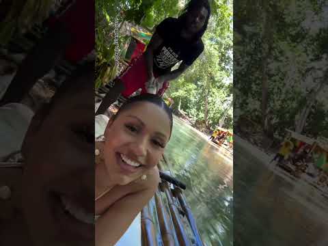 Bamboo rafting and limestone foot massage #vacation #jamaica  #shortvideo
