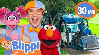 🎶🎤 Blippi + Elmo’s Garbage Truck Adventure! 🚛🗑️ | Blippi Songs 🎶 | Educational Songs For Kids