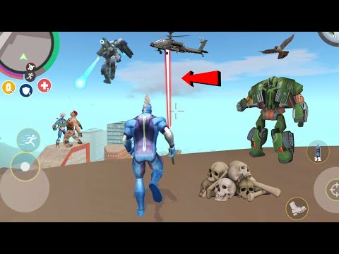 Rope Hero: Vice Town - (Rope Hero Fight Skull Boss) Spawn New Laser Mission - Android Gameplay HD
