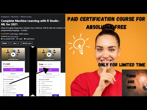 Complete Machine Learning with R Studio - ML for 2021-Paid certification course for absolutely free