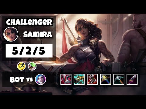 Samira Gameplay Challenger Replay S11 - 11.6 Bot Lane (5/2/5) - KOREAN