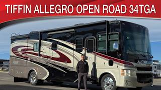 A preview image of the linked video showcasing 2015 Tiffin Allegro Open Road 34TGA