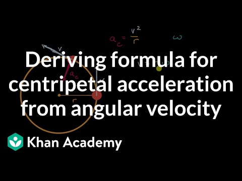Deriving formula for centripetal acceleration from angular velocity | AP Physics 1 | Khan Academy