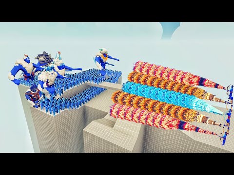 100x ICE ARMY + ICE GIANTS vs 4x EVERY GOD - Totally Accurate Battle Simulator TABS