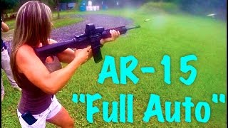 GIRL SHOOTING "FULL AUTO" AR-15, GIRLS shooting GUNS!! WESGUNS.com