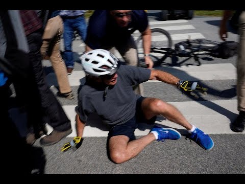 Joe Biden Falls Off Bike - Benny Hill Theme