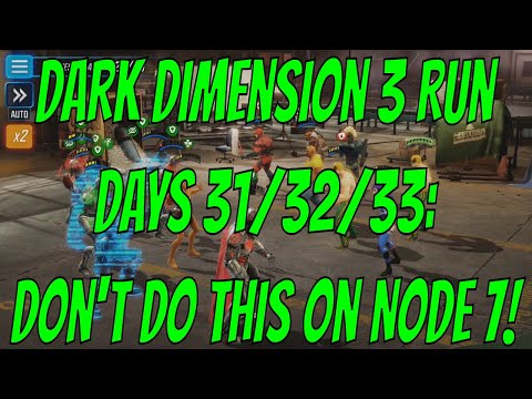 Dark Dimension 3 Run Days 31/32/33: DON'T Do This On Node 7! - Marvel Strike Force