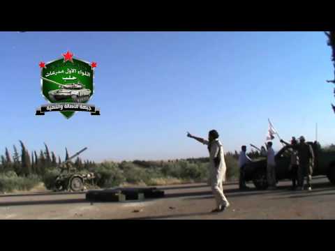 استهداف قوات النظام بصورايخ غراد من قبل اللواء الأول مدرعات في الفوعة في محافظة إدلب