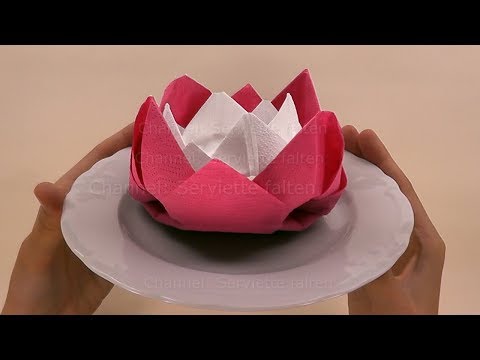 Servietten falten Ostern: Blume / Rose - Osterdeko Basteln