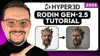 Hyper3D Rodin Gen-2.5 チュートリアル - 2026年版 | 2D画像からプロダクション品質の3Dモデルを生成する方法