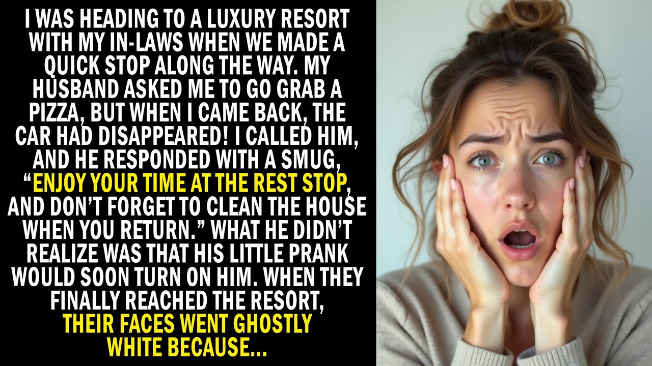 On our way to a resort, my husband ditched me as a joke. But when he arrived, his smile vanished...