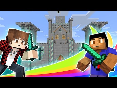 LUCKY RAINBOW BLOCKS SKY CASTLE MOD CHALLENGE - MINECRAFT MODDED MINI-GAME!