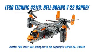 YouTube thumbnail: LEGO 42113: Bell-Boeing V-22 Osprey: In-depth Review, Speed Build & Parts List [4K]