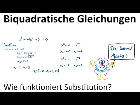 Biquadratische Gleichungen #1 – Beispiel, Substitution