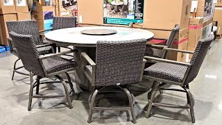 AGIO OAKLAND 7PC HIGH DINING SET WITH FIRE TABLE Shop with us at Costco!!!