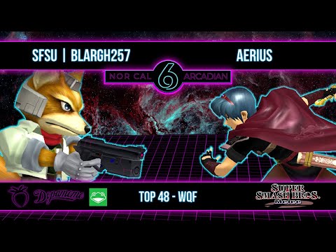 NorCal Arcadian 6 - SFSU | Blargh257 (Fox) VS Aerius (Marth) - SSBM - Top 48 Winners Quarters