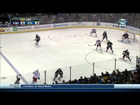 Maxim Lapierre slapshot goal 3-2 Columbus Blue Jackets vs St. Louis Blues 1/4/14 NHL Hockey