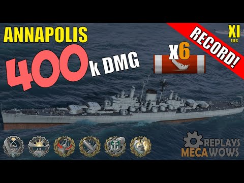 DAMAGE RECORD! Annapolis 6 Kills & 400k Damage | World of Warships Gameplay
