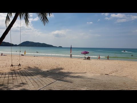 Praia de Patong, Phuket, Tailândia (2023) (4K) PASSEIO A PÉ na calçada / avenida