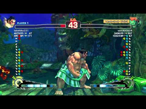 SSF4 AE: Akimo (Honda) vs sasuke0924 (Blanka) - Ranked Match (720p HD)