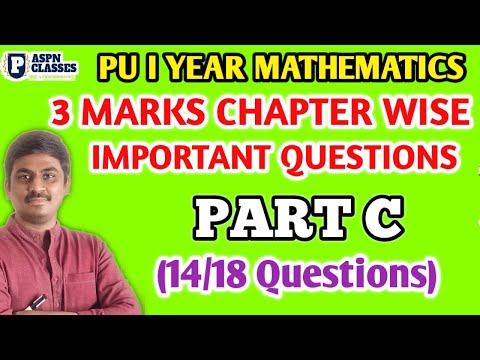 3 MARKS CHAPTER WISE IMPORTANT QUESTIONS FOR 1ST PU  MATHEMATICS 2022