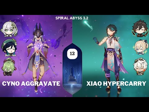 C0R1 Cyno Aggravate & C0R1 Xiao Hypercarry | 3.2 Spiral Abyss Floor 12 9 stars