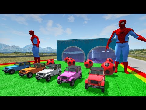 Cars vs Portal Trap With Slide Color - BeamNG Drive