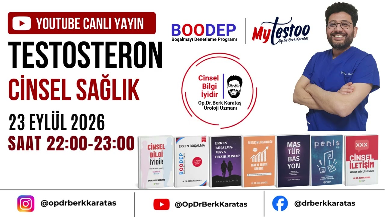 Yarın Akşam 22:00 Canlı yayın, Testosteron ve Cinsel Sağlık