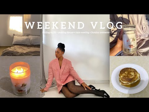 Weekend Vlog: Styling outfit + Big News +Office Campaign+ cozy night & Sunday moments 