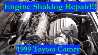 How to stop engine shaking problems--Motor mounts removal and replacement  (97-01 Toyota Camry)