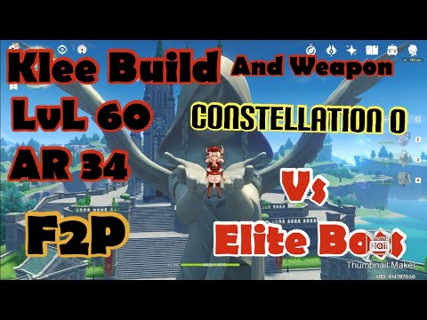 Genshin Impact Klee Build And Weapon vs Elite Boss F2P