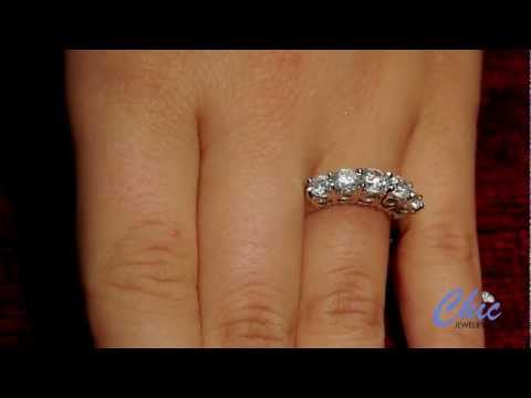 5 stone round anniversary ring- item # 6113open