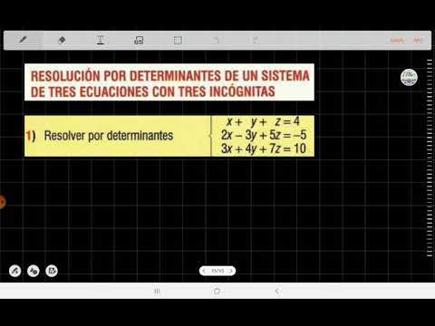 Sistemas de tres ecuaciones por determinantes