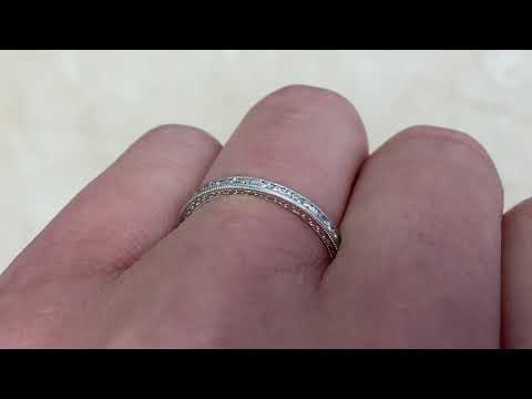 1.8MM Platinum Channel Set Diamond Wedding Band - Amesbury Band - Hand Video