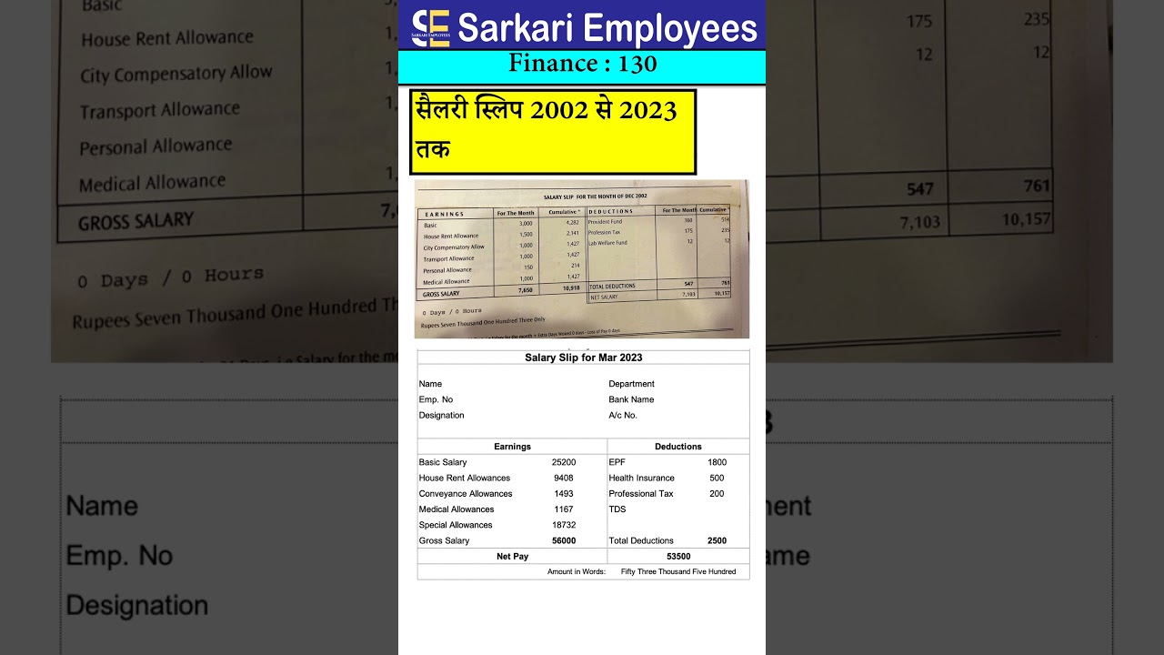 Salary Slip of an Employees #salaryslip #tax