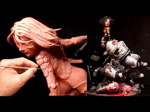 DIORAMA Esculpiendo Alita Ángel de combate Sculpting Gally Battle Angel Versión larga! Creatures360