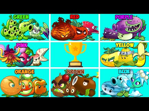 Tournament 8 Best Color Plant Teams - Who Will Win? - PvZ 2 Team Plant Vs Team Plant