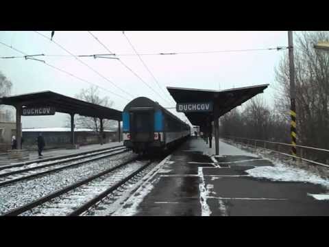 Příjezd vlaku Os 6811 (ČD 163.091) - Duchcov, 28. 3. 2013