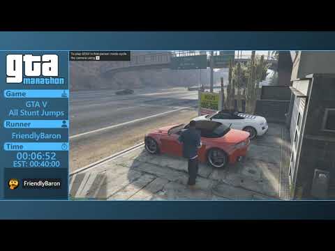 GTAMarathon 2019 - Grand Theft Auto V - All Stunt Jumps - FriendlyBaron